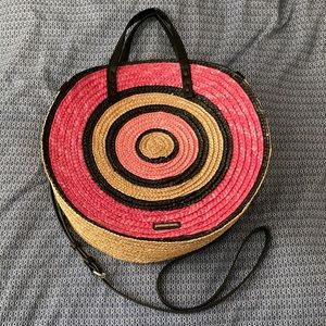 Rebecca Minkoff Straw Crossbody Summer Bag - Pink. Never used.